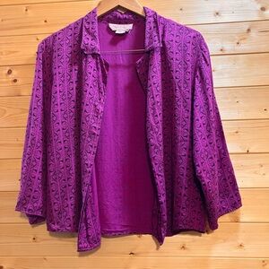 Magenta Geometric Print Blouse